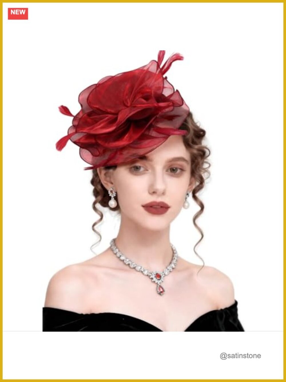 Floral Feather Fascinator Hat with Headband and Clip Tea Party Headwear